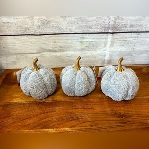 Target 🎯 3 Gray Mini Plush Sherpa Pumpkins